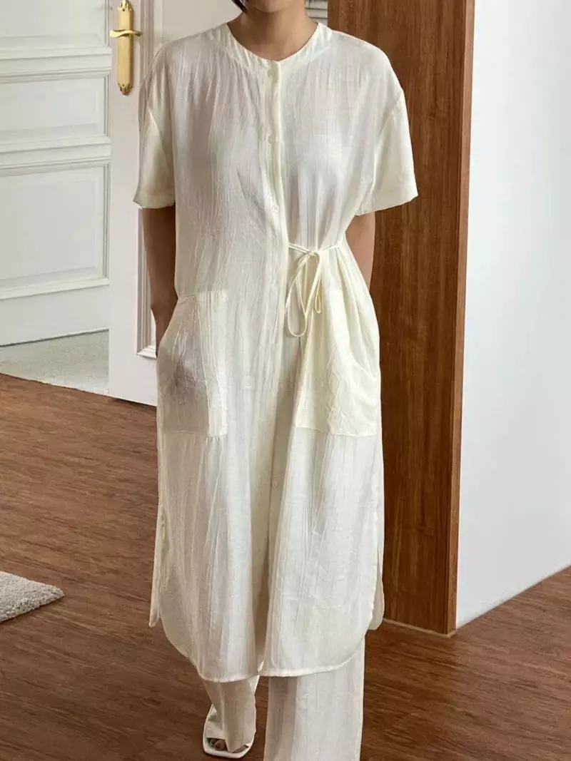 Binus - Korean Women Fashion - #shopsmall - Lilly Shirt One-piece - 2