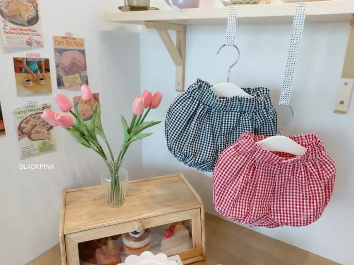 Black Pink - Korean Baby Fashion - #babyboutique - Check Bloomer - 3