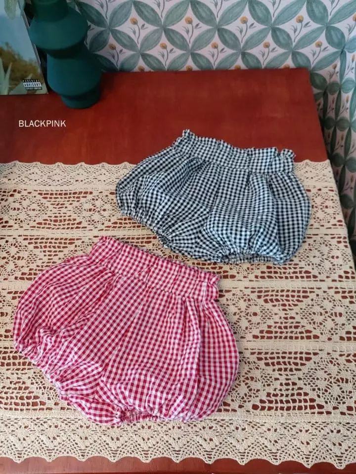 Black Pink - Korean Baby Fashion - #babyboutique - Check Bloomer - 4