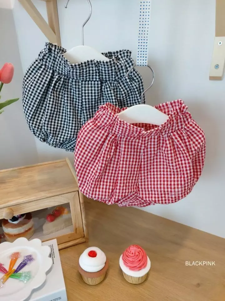 Black Pink - Korean Baby Fashion - #onlinebabyshop - Check Bloomer - 2