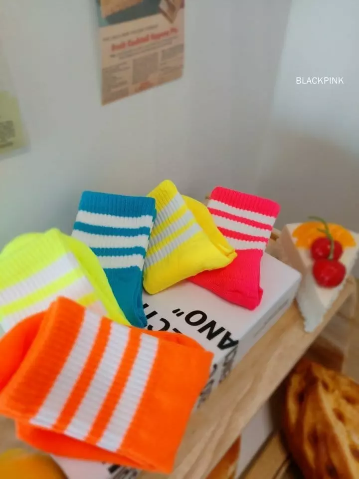 Black Pink - Korean Children Fashion - #Kfashion4kids - Shanny Neon Socks - 3