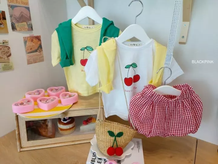 Black Pink - Korean Children Fashion - #Kfashion4kids - Cherry Tee