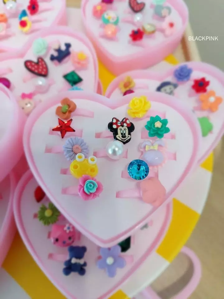 Black Pink - Korean Children Fashion - #kidsstore - Random Ring Set - 12