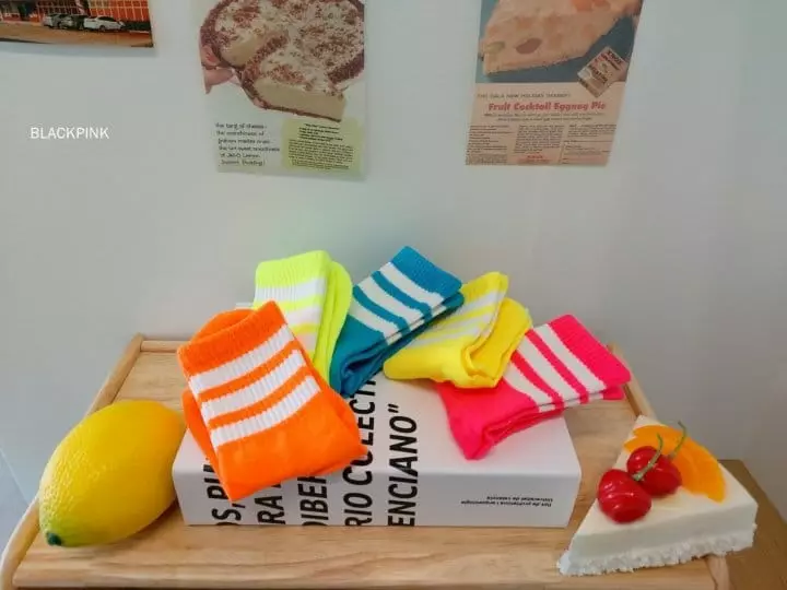 Black Pink - Korean Children Fashion - #kidzfashiontrend - Shanny Neon Socks - 2