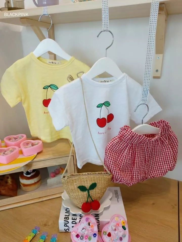Black Pink - Korean Children Fashion - #littlefashionista - Cherry Tee - 2