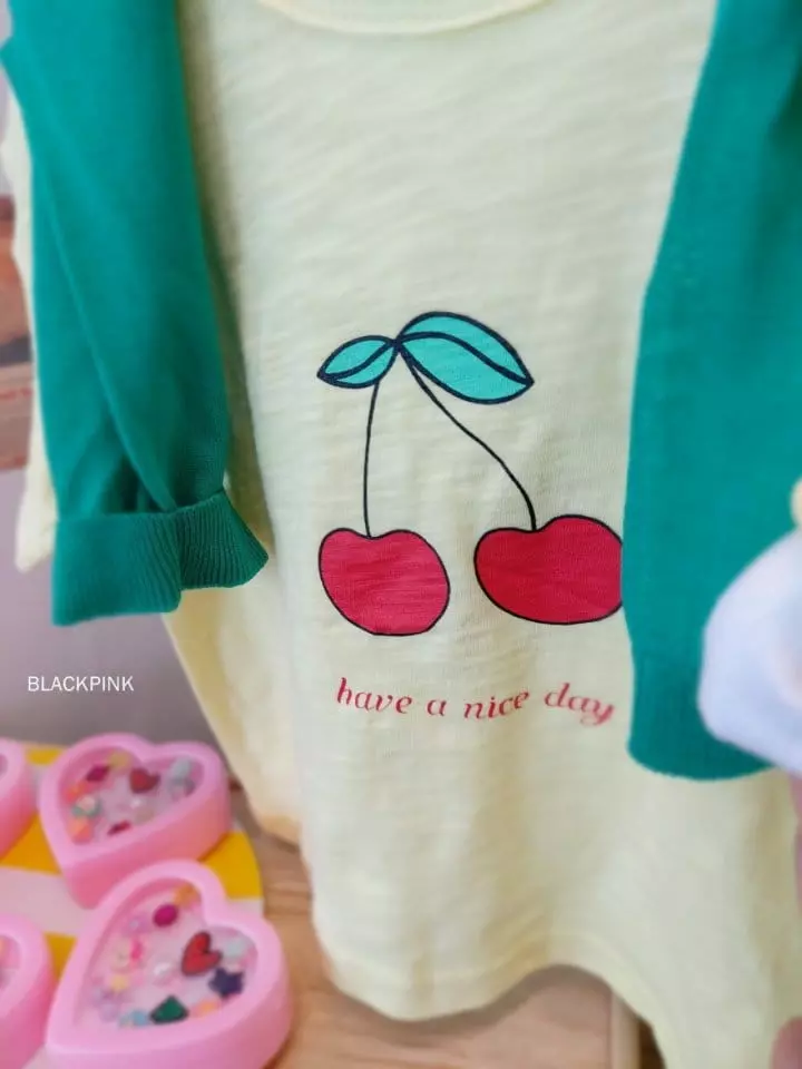 Black Pink - Korean Children Fashion - #prettylittlegirls - Cherry Tee - 5