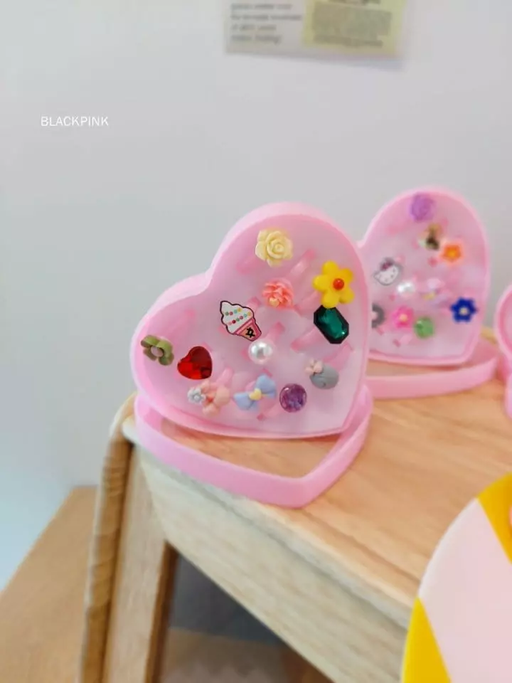 Black Pink - Korean Children Fashion - #minifashionista - Random Ring Set - 4