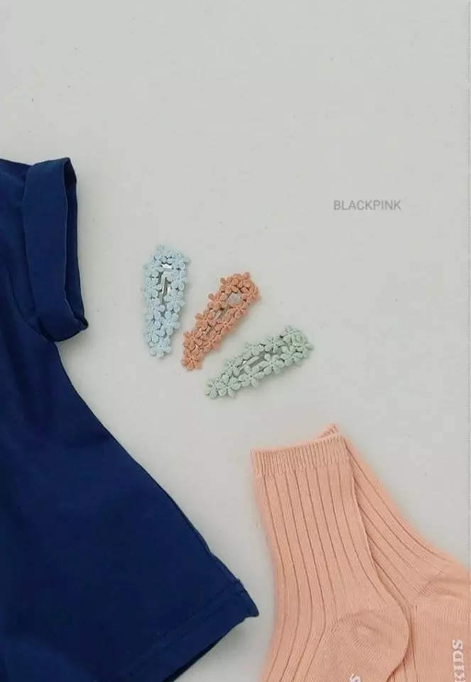 Black Pink - Korean Children Fashion - #prettylittlegirls - Flower Hairpin - 3