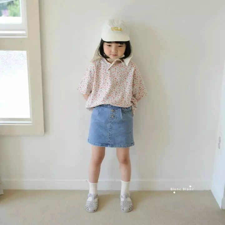 Blancblanc - Korean Children Fashion - #childofig - Flower Boxy Tee - 8