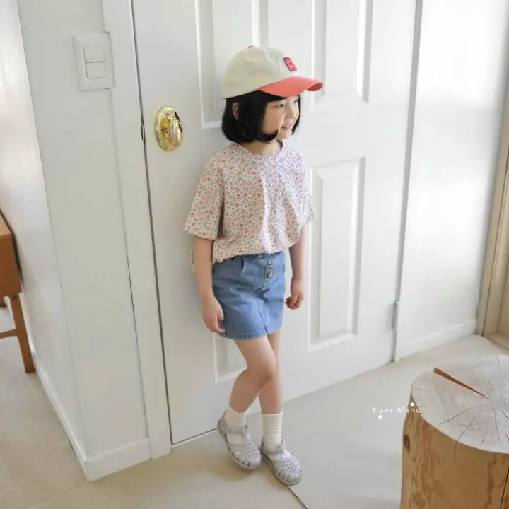 Blancblanc - Korean Children Fashion - #designkidswear - Flower Boxy Tee - 10