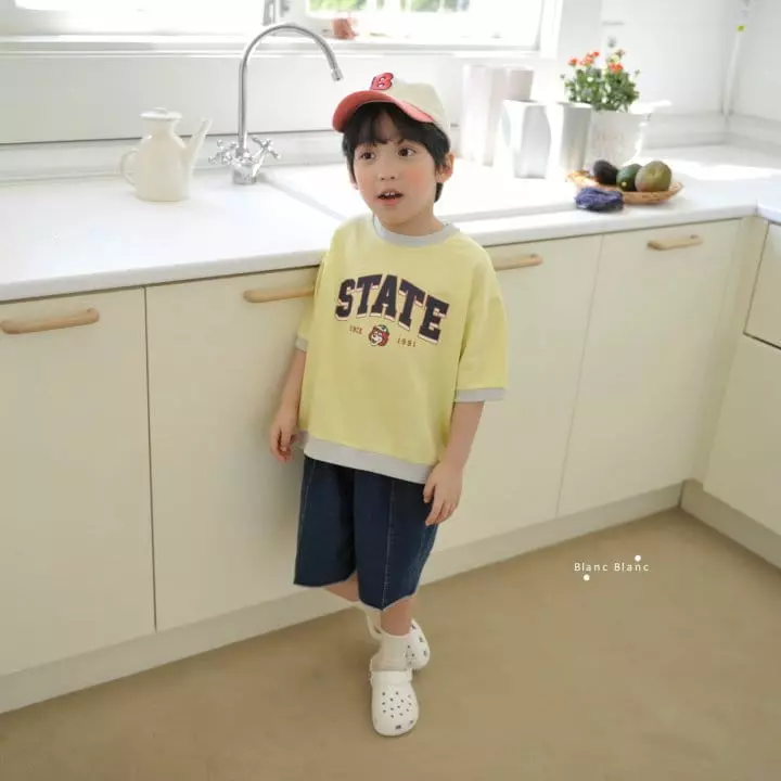 Blancblanc - Korean Children Fashion - #kidsshorts - State Tee - 6