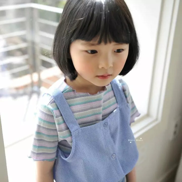 Blancblanc - Korean Children Fashion - #kidsshorts - Rainbow Rib Tee - 12