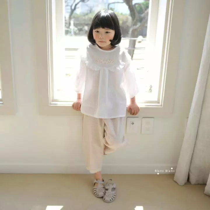 Blancblanc - Korean Children Fashion - #kidsshorts - Quilting Wrinkle Blouse - 7