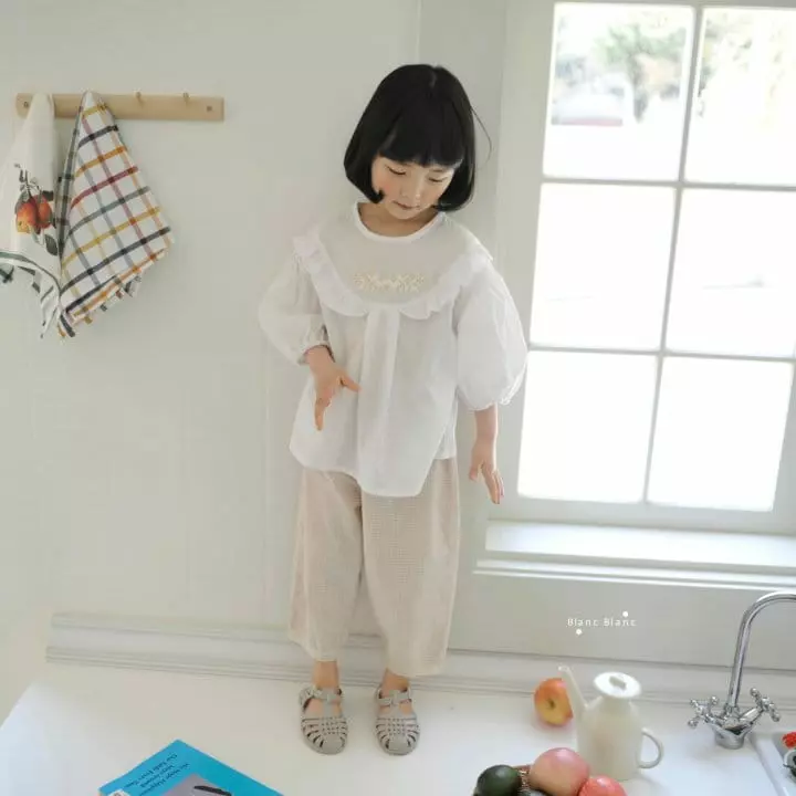 Blancblanc - Korean Children Fashion - #kidsstore - Quilting Wrinkle Blouse - 8