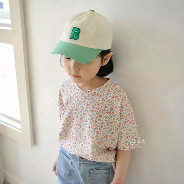 Blancblanc - Korean Children Fashion - #kidzfashiontrend - Flower Boxy Tee