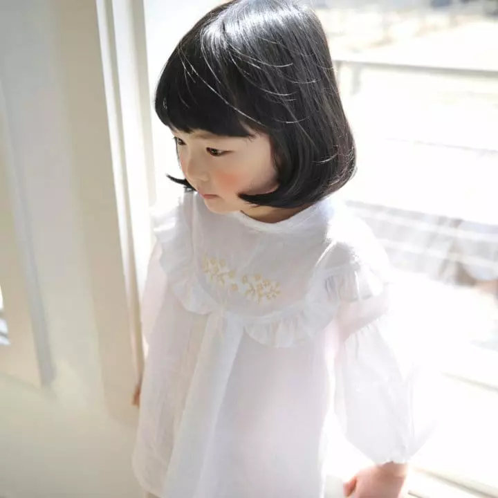 Blancblanc - Korean Children Fashion - #kidzfashiontrend - Quilting Wrinkle Blouse - 9