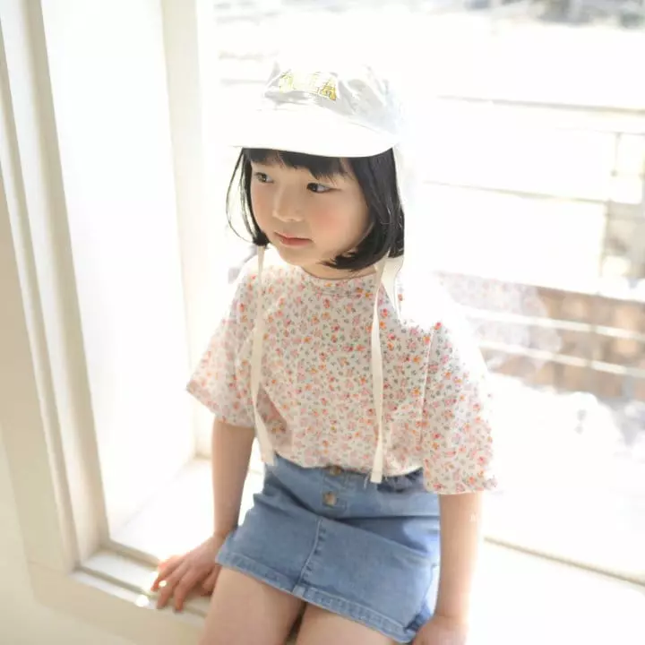 Blancblanc - Korean Children Fashion - #prettylittlegirls - Flower Boxy Tee - 6