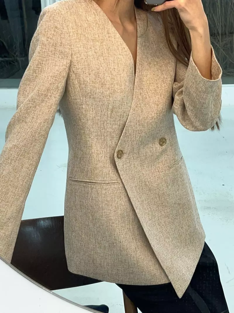 Boheme - Korean Women Fashion - #momslook - Rosy No Collat Jacket - 3