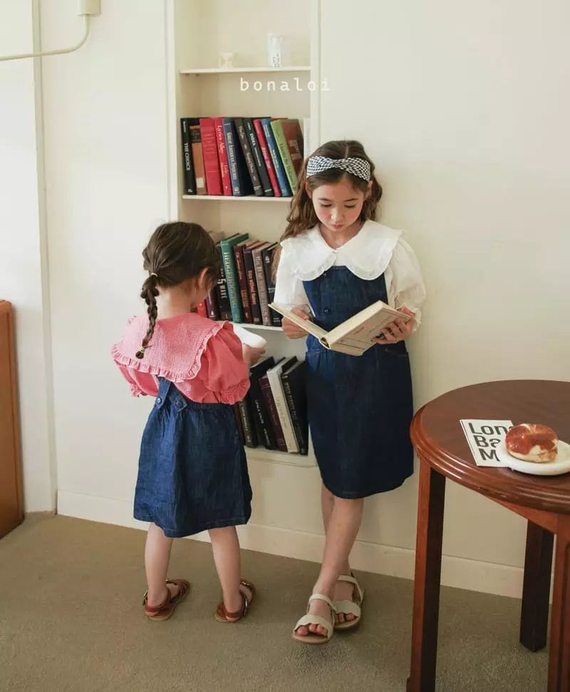 Bonaloi - Korean Children Fashion - #Kfashion4kids - Sara Denim One-piece - 9