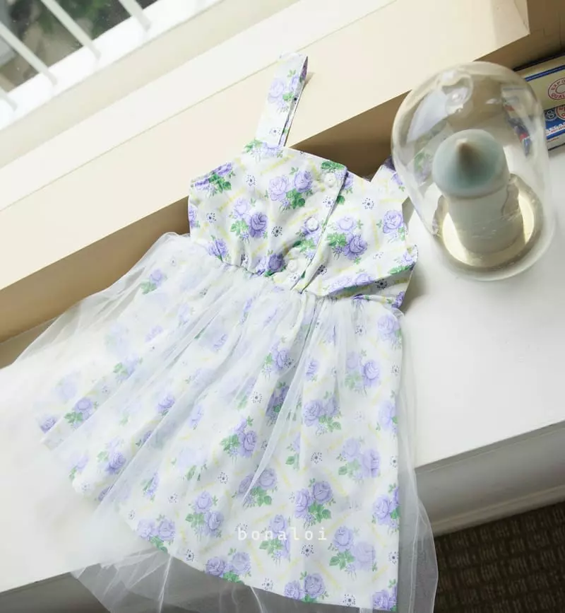 Bonaloi - Korean Children Fashion - #Kfashion4kids - Rosa Mesh One-piece - 3