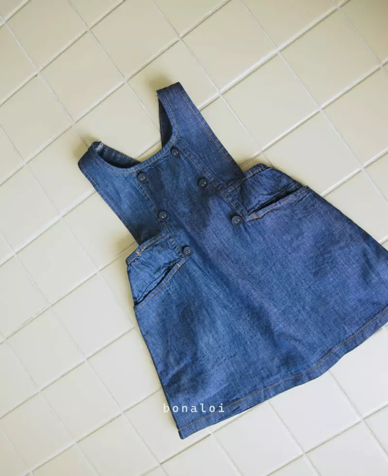 Bonaloi - Korean Children Fashion - #childofig - Sara Denim One-piece