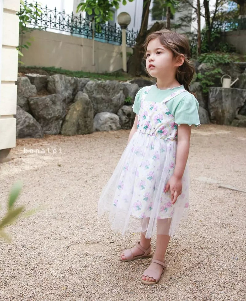 Bonaloi - Korean Children Fashion - #childofig - Rosa Mesh One-piece - 8