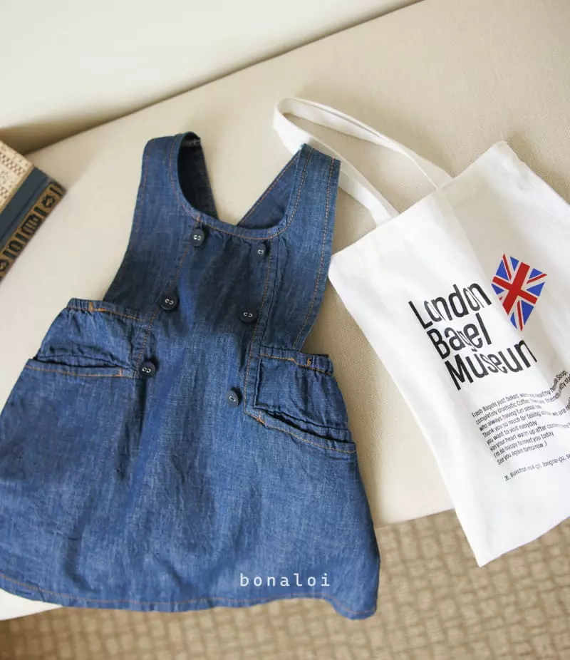 Bonaloi - Korean Children Fashion - #designkidswear - Sara Denim One-piece - 4