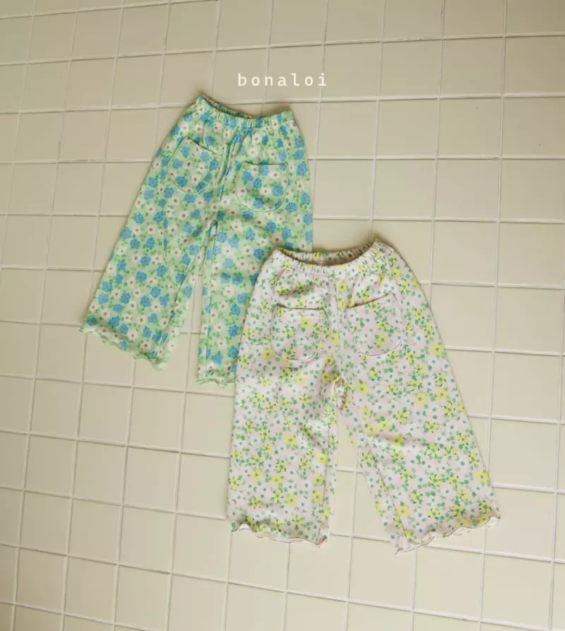 Bonaloi - Korean Children Fashion - #discoveringself - Flower Pocket Pants