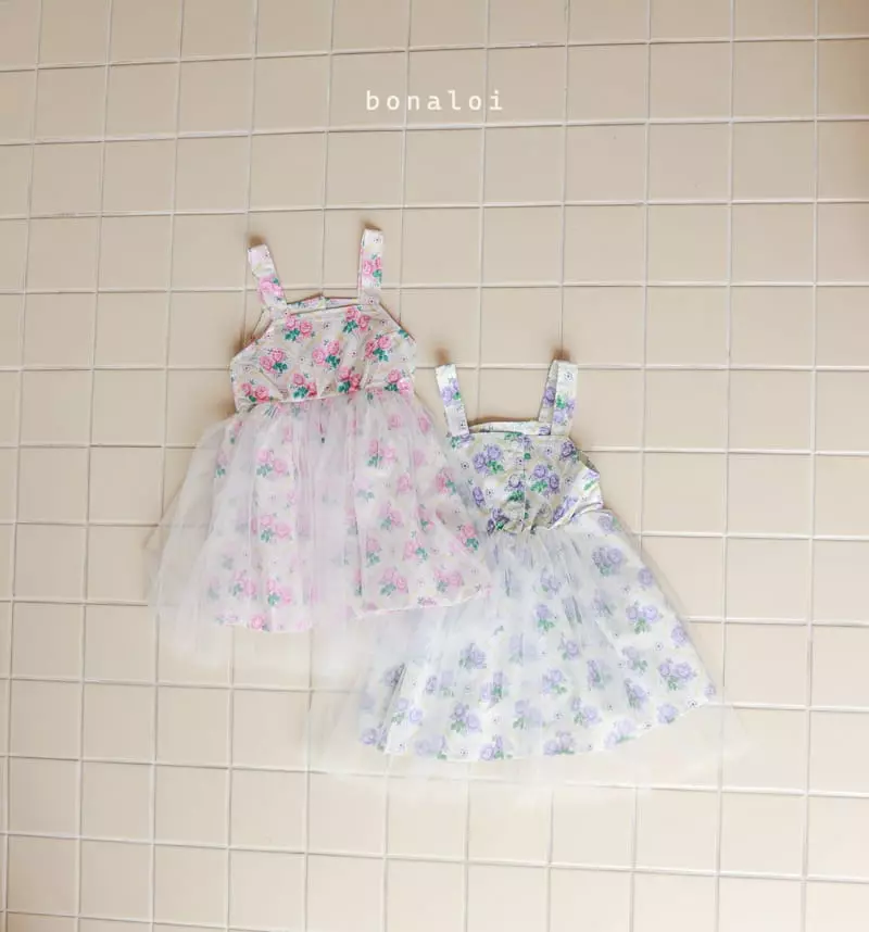 Bonaloi - Korean Children Fashion - #kidsstore - Rosa Mesh One-piece