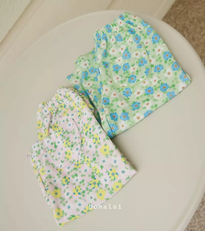 Bonaloi - Korean Children Fashion - #kidzfashiontrend - Flower Pocket Pants - 5