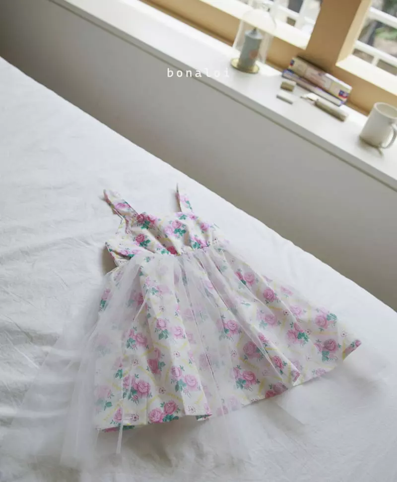 Bonaloi - Korean Children Fashion - #kidzfashiontrend - Rosa Mesh One-piece - 2