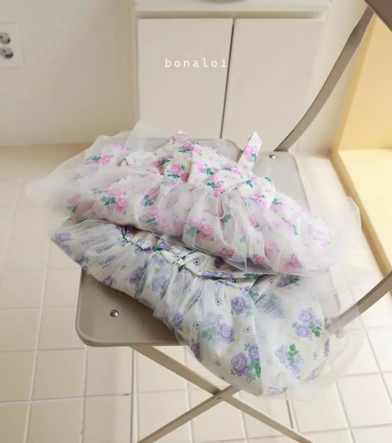 Bonaloi - Korean Children Fashion - #Kfashion4kids - Rosa Mesh One-piece - 4