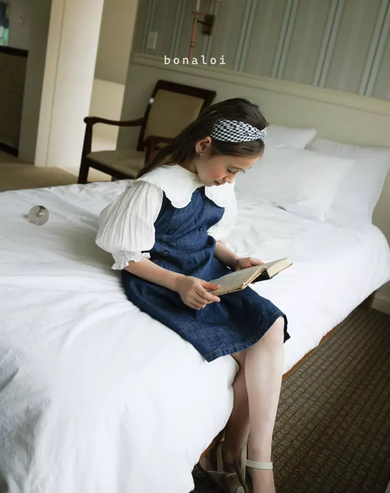 Bonaloi - Korean Children Fashion - #magicofchildhood - Sara Denim One-piece - 11