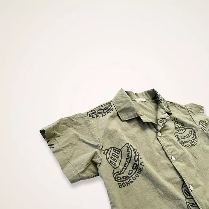 Boneoune - Korean Children Fashion - #childofig - Planet Button Up Top Bottom Set - 6