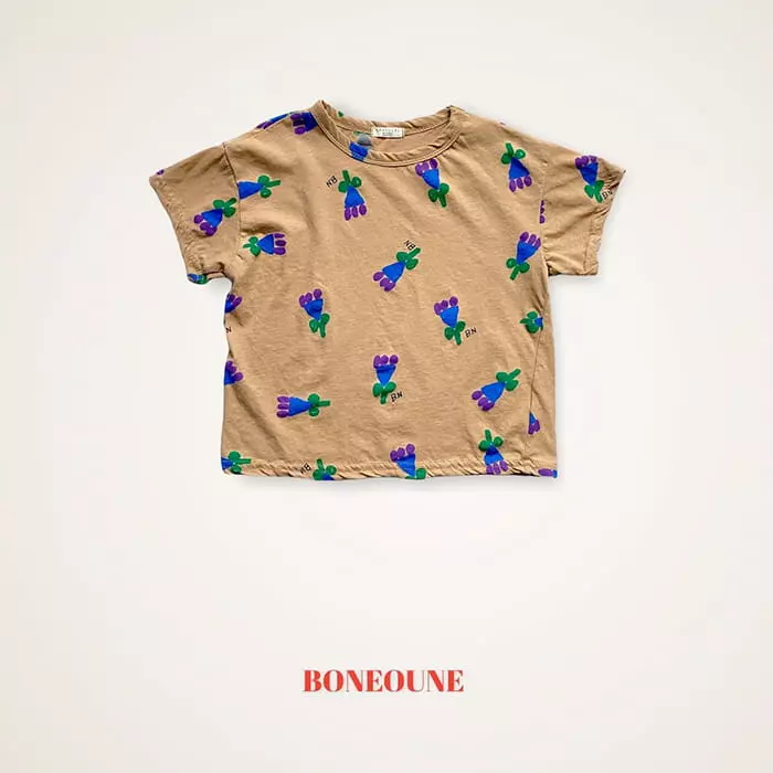 Boneoune - Korean Children Fashion - #childofig - Blue Flower Tee