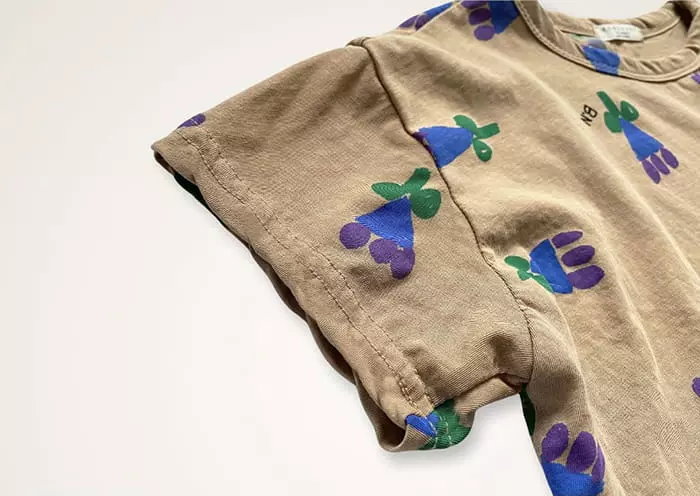 Boneoune - Korean Children Fashion - #designkidswear - Blue Flower Tee - 3