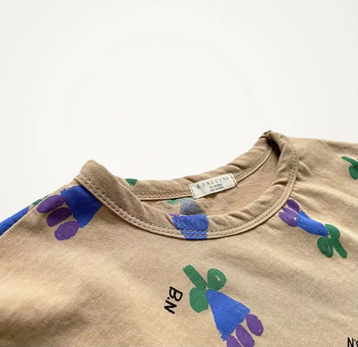 Boneoune - Korean Children Fashion - #designkidswear - Blue Flower Tee - 4