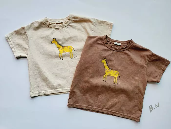 Boneoune - Korean Children Fashion - #fashionkids - Giraffe Tee - 10