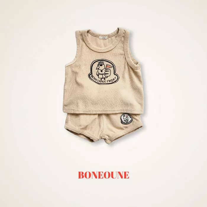 Boneoune - Korean Children Fashion - #kidsshorts - Dduvk Bone Towel Top Bottom Set - 7