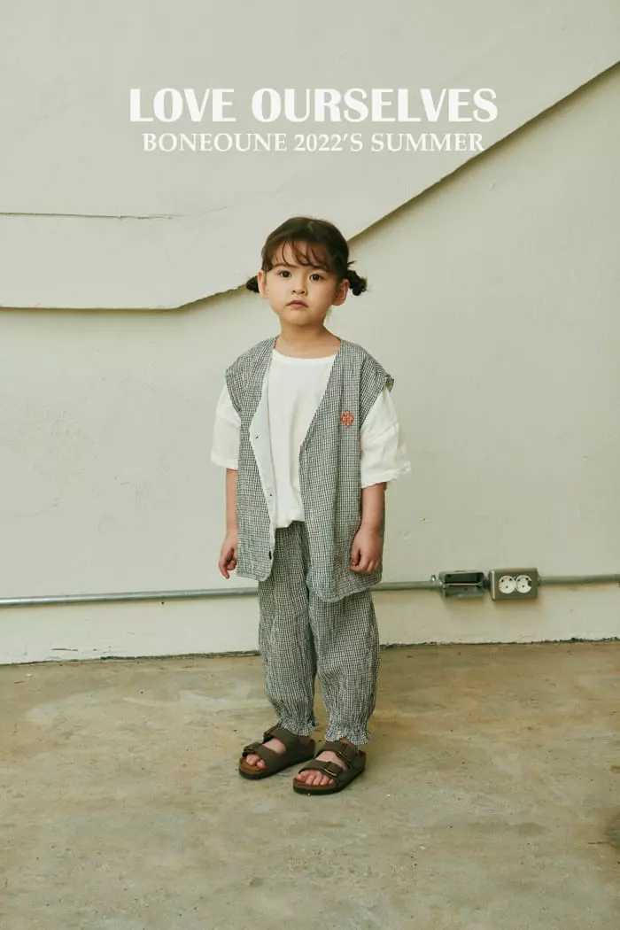 Boneoune - Korean Children Fashion - #kidsshorts - Check Pants - 3