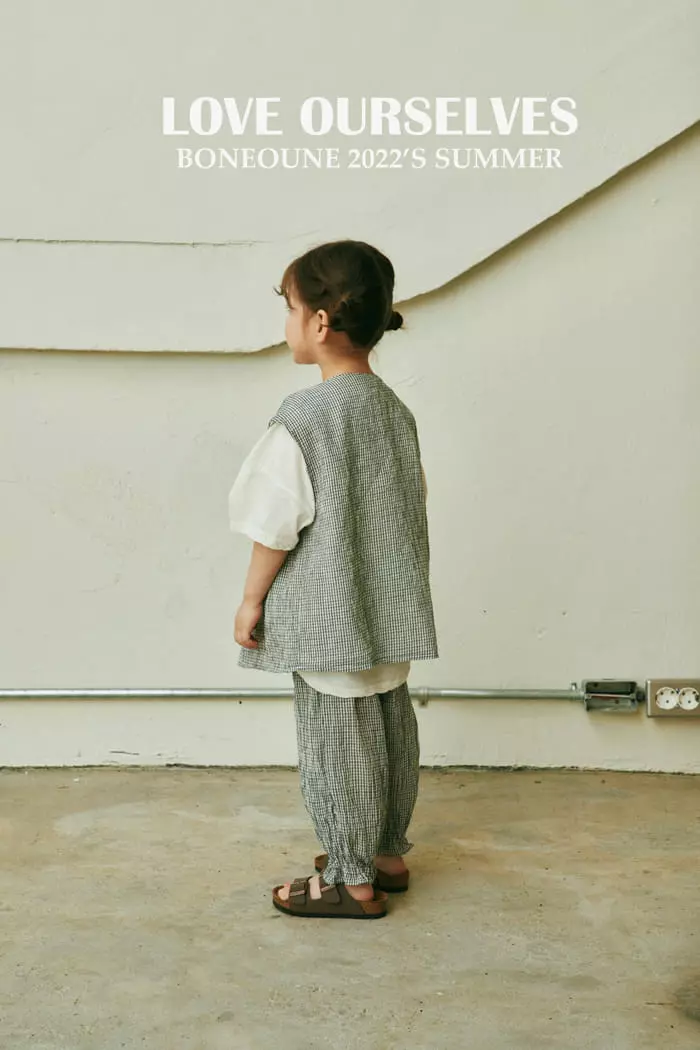Boneoune - Korean Children Fashion - #kidzfashiontrend - Check Pants - 5