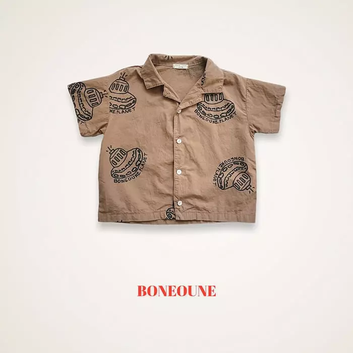 Boneoune - Korean Children Fashion - #magicofchildhood - Planet Button Up Top Bottom Set - 4