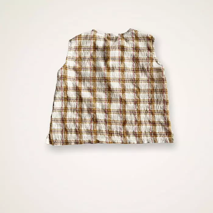 Boneoune - Korean Children Fashion - #prettylittlegirls - Half Moon Check Blouse - 3