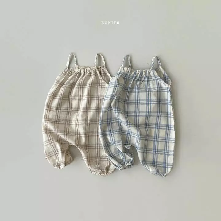 Bonito - Korean Baby Fashion - #babyoninstagram - Bebe Check String Overalls