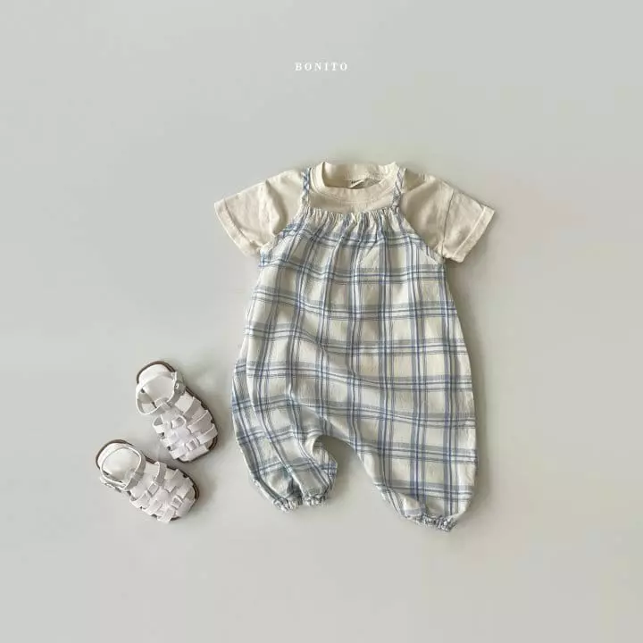 Bonito - Korean Children Fashion - #prettylittlegirls - Check String Overalls - 6
