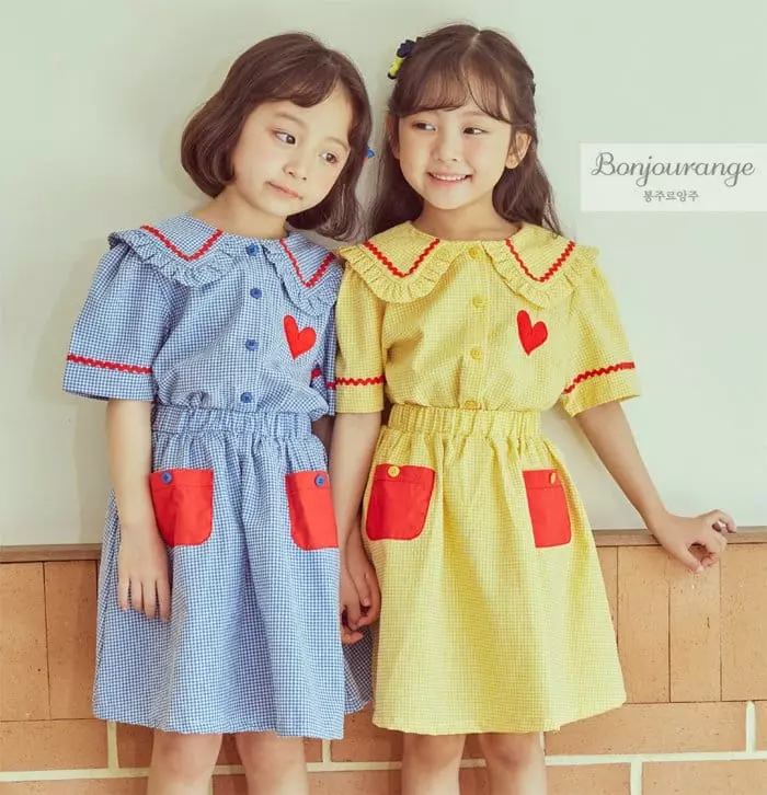 Bonjour Ange - Korean Children Fashion - #childofig - Cuing Skirt Top Bottom Set - 7