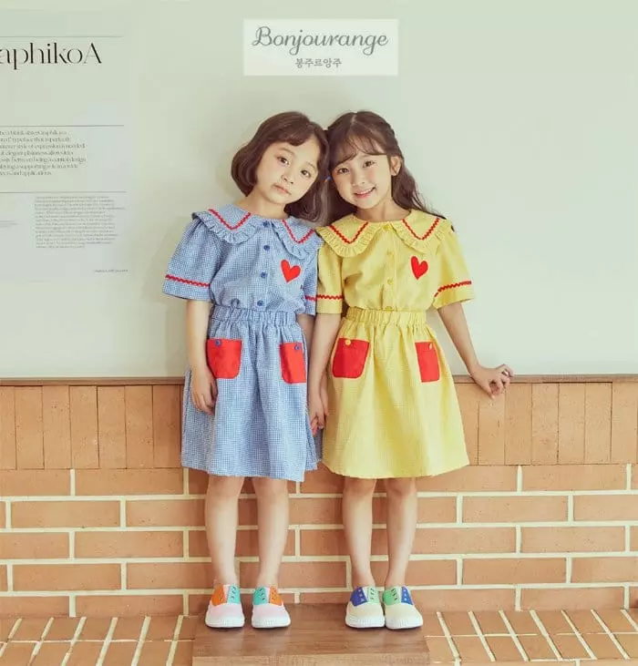 Bonjour Ange - Korean Children Fashion - #childrensboutique - Cuing Skirt Top Bottom Set - 8