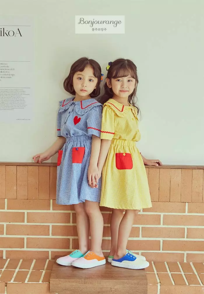 Bonjour Ange - Korean Children Fashion - #fashionkids - Cuing Skirt Top Bottom Set - 11