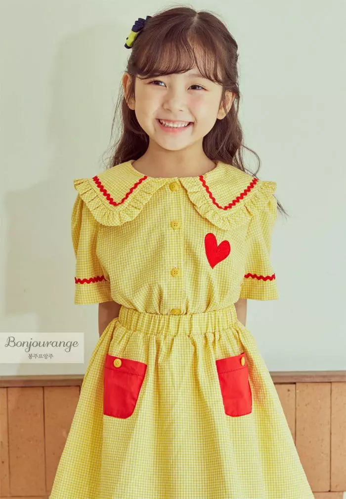 Bonjour Ange - Korean Children Fashion - #kidsshorts - Cuing Skirt Top Bottom Set - 12