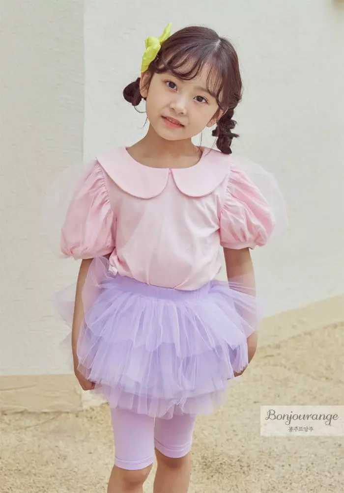 Bonjour Ange - Korean Children Fashion - #kidsshorts - Bubble Sha Tee